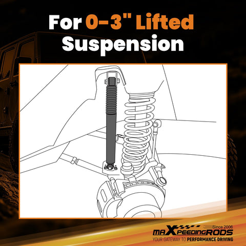 Illustration of 0-3 Inch Rear Shock Absorbers For Jeep Wrangler JK JKU 2007 2018 G1 Upgraded Version on lifted suspension
