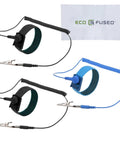 Image of Ground Yourself While Working On Sensitive Electronics With A 3 Pack Of Reusable Anti Static Wrist Straps With Grounding Wire And Alligator Clip For Maximum ESD Protection When Installing RAM Or Graphics Cards On Your PC Includes Two Black And One Blue, each with alligator clip and coiled cord.