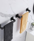 2 Pack 16 Inch Stainless Steel Towel Bars Matte Black Wall Mount Towel Rack Set For Bathroom And Kitchen Durable SUS304
