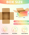 8x8x4 Heavy Duty Shipping Boxes Set of 30 Colorful Corrugated Boxes for Small Business Packaging open flat layout with dimensions