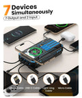 Outdoor Power Bank With 48000mAh Solar Charger Wireless Portable Battery Pack charging multiple devices with built-in cables