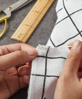 Using Six Piece Stainless Steel Serging Hooks Latch Crochet Hooks Set For DIY Weave Knitting Snag Repair Tool Kit on fabric