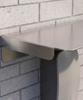 Heavy Duty Stainless Steel EV Charger Raincover Weather Resistant Charging Station Hood mounted on wall, close-up view.