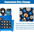 Heavy Duty Hydraulic Hose Crimping Machine Badass Vertical Electric Press with quick change die bracket and control panel.