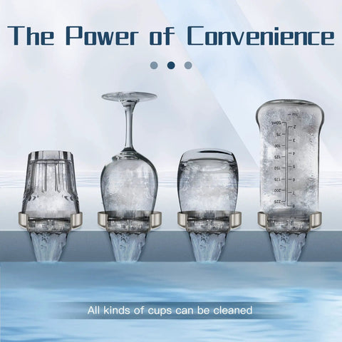 Glass Rinser Cup Washer For Sink And Kitchen Sink Accessories With 13 Water Outlet Heads For 360 Degree Spray Rubber Cup Press Guard Easy Quick Clean Ideal For Baby Bottles Shaker Cups Brush Nickel Finish