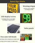 Details of Solar Powered Radar Speed Sign With 60W And 70W Solar Panel For Eco Friendly Highways And Roads 24 GHz K Band LED Speed Display IP56 Weatherproof 0 To 300 MPH Detection White 20 By 28 Inch