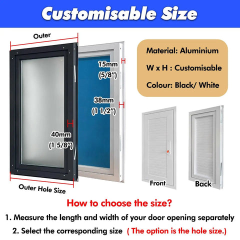 Fire Rated Aluminum Access Panel Recessed Drywall Inspection Door Custom White Heavy Duty Rustproof Build in black and white visible features