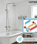 Upgrade Your Shower With A Rugged Stainless Steel 8 Inch Rain Head System Three Function Handheld Spray SUS 304 Brushed Nickel Finish