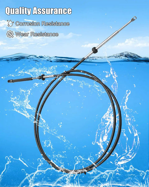 10Foot Throttle And Shift Remote Control Cable For Outboard Engines Smooth Precise Acceleration And Quick Shifts Fits Johnson Evinrude BRP OMC Replaces 0173110 173110 2 Pack in marine water.