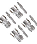 Essential 4 Piece Pipe Threading Tool Kit For G1/2 PVC Pipes showing internal and external thread cutters with shanks.