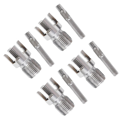 Essential 4 Piece Pipe Threading Tool Kit For G1/2 PVC Pipes showing internal and external thread cutters with shanks.