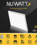 2x2 Foot Dimmable LED Flat Panel Light With 3 CCT Selectable 3000K 4000K 5000K, 4000 Lumens, 40W, damp rated graphic display