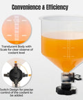 23 Piece No Spill Coolant Funnel And Siphon Hose Pump Kit For No Sweat Radiator Refills showing translucent funnel with scale.