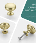Brushed Gold Cabinet Knobs 10 Pack Modern Drawer Pulls For Kitchen Cabinets Bathroom Drawers Dressers Furniture Handles Zinc Alloy Durable Hardware 100 Days Guarantee