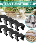 15 Pack Outdoor Wicker Furniture Clips For Sectional Sofas Black Plastic Fasteners with ramp-shaped design