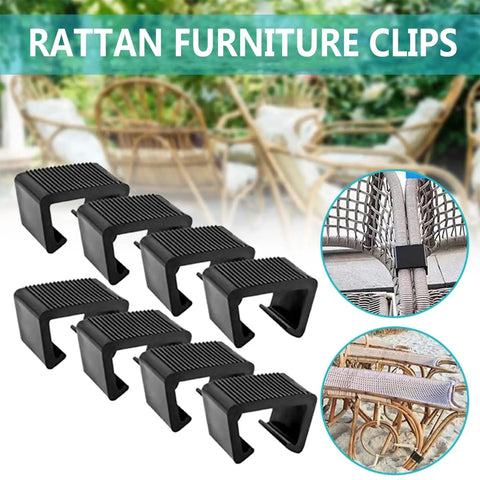 15 Pack Outdoor Wicker Furniture Clips For Sectional Sofas Black Plastic Fasteners with ramp-shaped design