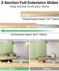 Heavy Duty Wood Cabinet Pullout Organizer With Super Slick Soft Close Glide Rollout Drawer For Pots And Pans Kitchen Storage Rack showing full extension slides.