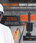 Heavy Duty 1100 Lb Electric Chain Hoist 15 Ft Lift 120V Copper Motor 10 Ft Remote Control with Emergency Stop Switch