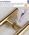 Double Sided Sliding Door Handle Pull Heavy Duty Stainless Steel Door Hardware Set during installation with tool guide.