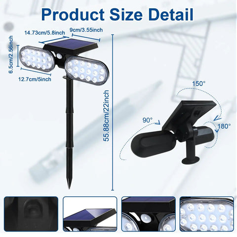 Heavy Duty Solar Flood Lights With Motion Sensor For Driveway And Garage Dusk To Dawn Security Spotlights Top Shelf Brightness Weatherproof Outdoor Lighting Smooth Quick Install Two Pack