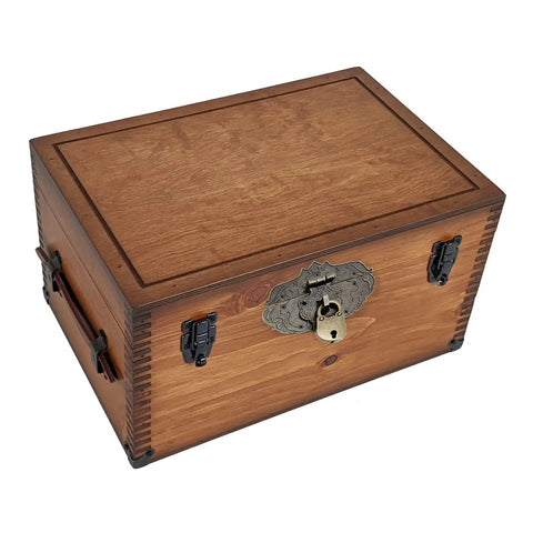 Wooden box with Antique Brass Hasp Clasp With Screws For Jewelry Box And Wooden Case Retro Style Decorative Latch Lock