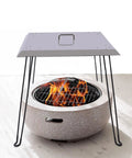 Stainless Steel Fire Pit Heat Deflector With Sturdy Foldable Legs Even Heat Distribution For Outdoor Bonfires Redirects Heat Downward
