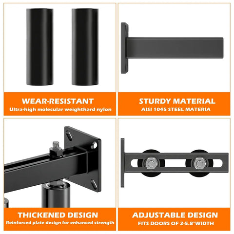 6 Inch Slide Gate Guide Roller With UHMW Nylon Durable Adjustable Support Assembly For Sliding Gates Prevents Tilting And Falling Black Heavy Duty Smooth Operation