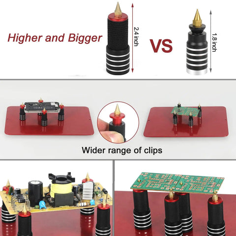 Comparison of PCB pillars for Pro Soldering Helping Hands Station With Magnetic Third Hand, 3X Magnifier Lamp, Four Soldering Arms