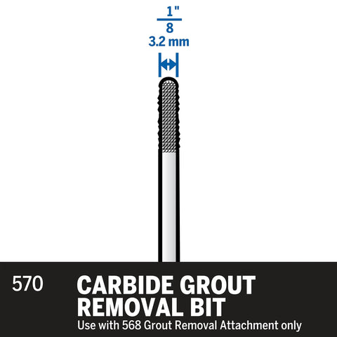 1/8 Inch Carbide Grout Removal Bit For Rotary Tools Pro Grade DIY Ready Tile Grout Cleanup, compatible with 568 attachment