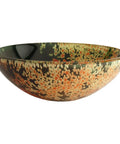 Koi and Lily Pond Glass Vessel Sink With Tempered Glass, 16.5 Inch Diameter By 5.75 Inch High, European design, side view