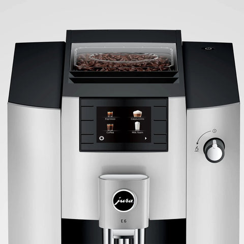 Front view of All In One Automatic Coffee Machine Grinds Tamps Brews Froths In Under 60 Seconds With Intuitive Color Display