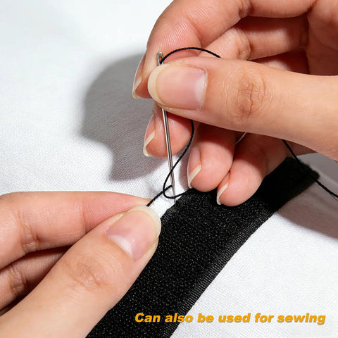 Sewing 1 Inch By 39 Foot Nylon Hook And Loop Straps Roll With 60 Buckles 30 Metal And 30 Plastic, demonstrating versatility.
