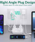 6 In 1 USB C Power Strip With 1 Type C Port And 2 USB A Ports 3 AC Outlets 5 Ft Flat Extension Cord shown on desk setup