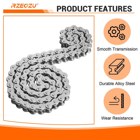 Mini Bike 420 Chain Kit Silver Drive Chain With 42 Link Front Chain And 90 Link Rear Chain for durability and smooth transmission