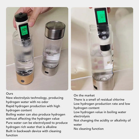 Hydrogen Water Bottle With Nasal Inhalation Hose For On The Go Hydration, 410ml Portable Rechargeable Hydrogen Rich Water Cup comparison