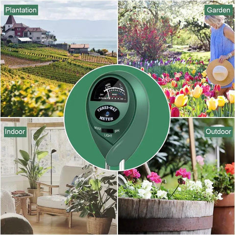 3 In 1 Soil Moisture Light And pH Tester No Battery Needed For Indoor Outdoor Gardens Lawns Farms Home Gardeners Kit four uses