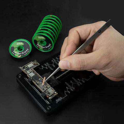 Desoldering Wick Solder Braid 2.0mm Wide 1.5m Length 10 Rolls Box used for PCB maintenance with hand and tweezers