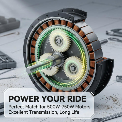 Heavy Duty Electric Motor Gear Clutch Kit With 36T Nylon Gear Planetary System, showing internal nylon gears and metal clutch, partially open view.
