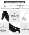 Premium grill igniter electrode with dimensions and features, part of Grill Replacement Parts Kit With Heat Plate Shield And Igniter.