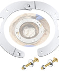Heavy Duty Stainless Steel Toilet Flange Repair Kit With Extended Closet Bolts For PVC Cast Iron ABS shown with bolts and mounting plate.