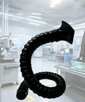 Adjustable 3.5 To 6.5 Foot Fume Extractor Arm With Portable Bamboo Joint Dust Extraction Hose For Welding And Workshops shows flexible black hose.