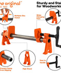 Two Pack Heavy Duty Wood Gluing Pipe Clamp Fixtures For Three Quarter Inch Black Pipe Quick Adjust Pipe Clamps That Free Your Hands
