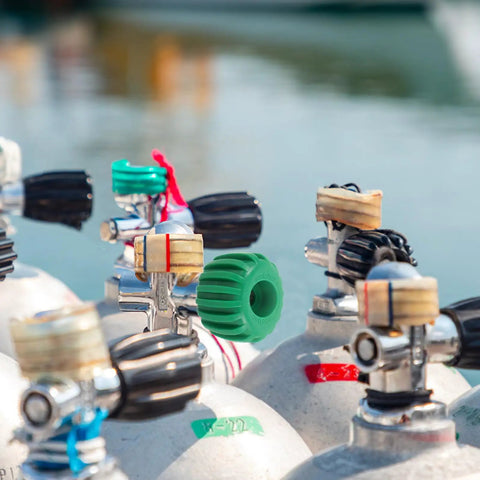 Green Scuba Tank Valve Control Wheel Replacement Handle Metal Regulator Valve Knob For Diving Equipment Easy Maintenance