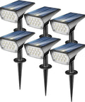 Solar Spot Lights Outdoor Six Pack Waterproof IP65 Wireless Wall Lights Dark Sensing Auto On Off For Garden Driveway Walkway