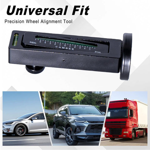 Universal Camber Alignment Tool With Magnetic Base For Car Suv Rv Precision Wheel Straightening Gauge with clear bubble levels.