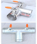 Top Shelf Three Way Stainless Steel Air Duct Damper Valve With Plug And Play Ventilation Flow Control For Any Garage Shop Project Demanding Sick Airflow Performance, showcasing manual T handles.
