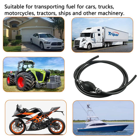 Universal Outboard Fuel Line With Primer Bulb Five Sixteenth Inch Eight Millimeter Marine Boat Fuel Hose Assembly Six Feet Long For Boats RVs Tractors And Caravans Ethanol Compatible Low Permeation