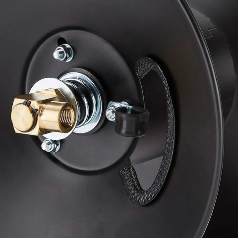 Close-up of central mechanism on Air Hose Reel With Hybrid Hose, 50-Foot Reach, 3/8-Inch Line, 300 PSI Working Pressure