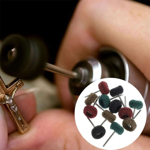 24 Piece Pro Grade Nylon Fiber Buffing Wheel Set With 3mm Shank Drill Polishing Discs for Metal Polishing Jewelry Buffing