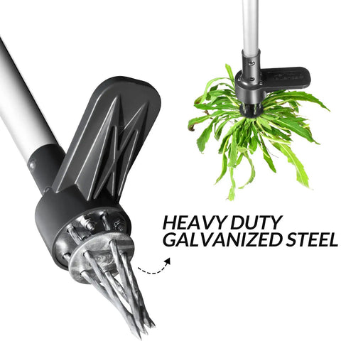 Upgraded Stand Up Weed Puller With 38 Inch Long Handle Five Claw Root Puller For Dandelions Back Friendly Weeding Tool With Foot Pedal